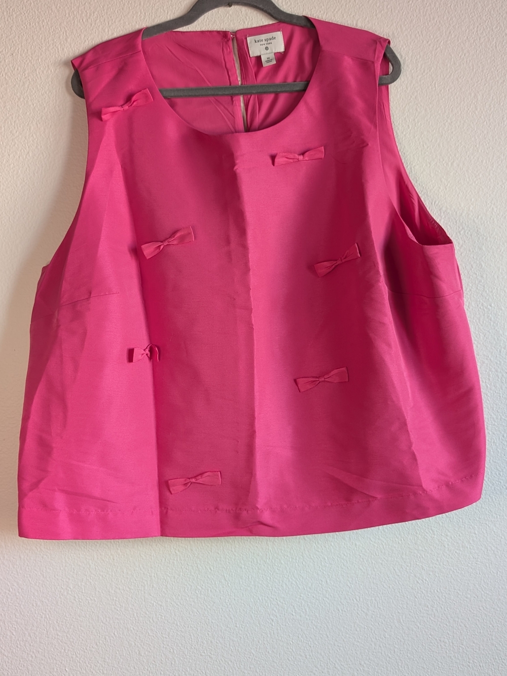 kate spade Bow-Accent Sleeveless Shell in Hot Pink
